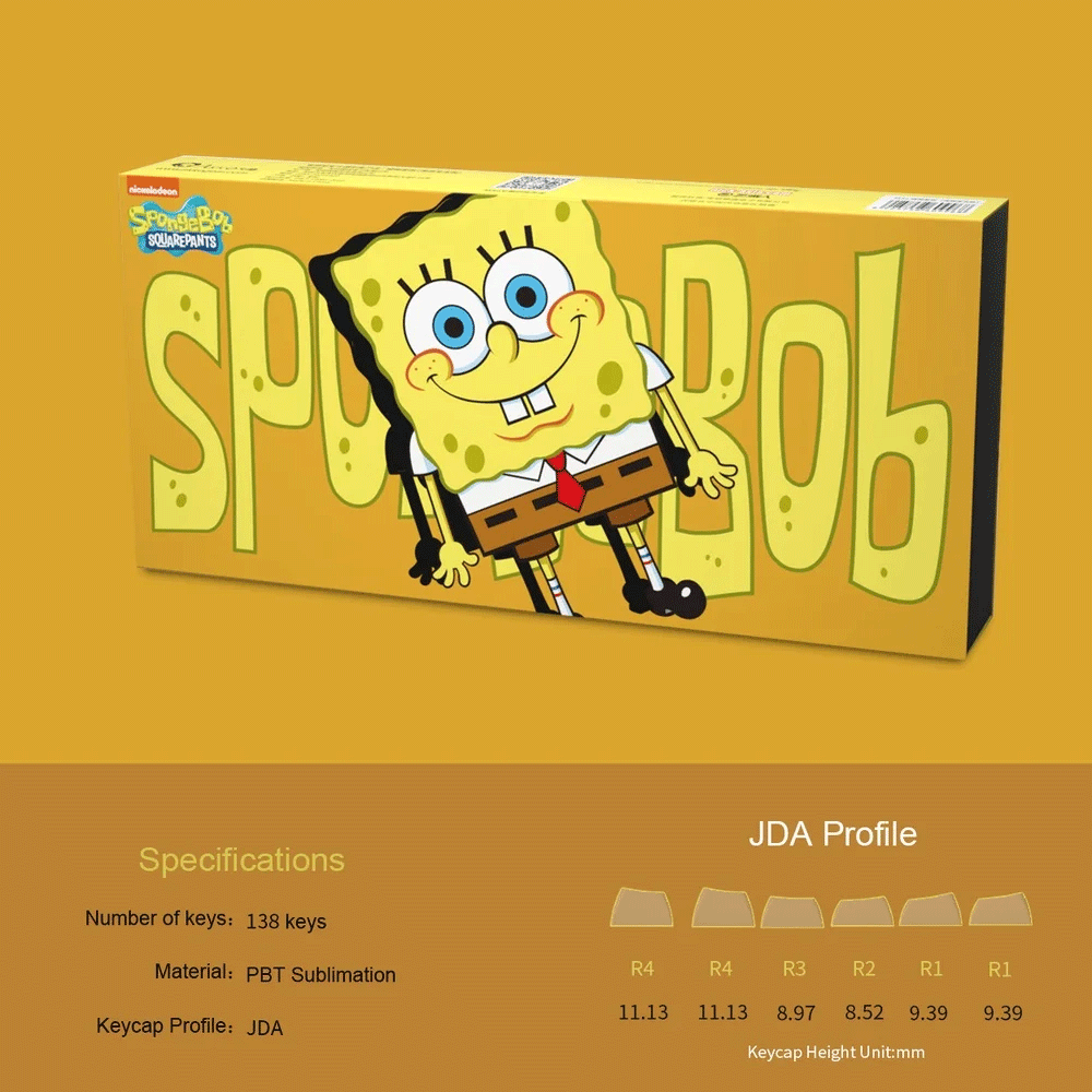 Akko SpongeBob JDA PBT Keycap Set 138 Keys