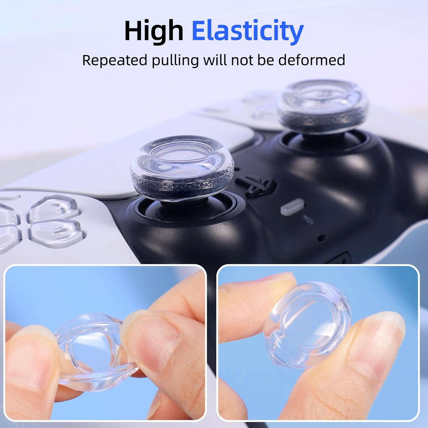 IINE Transparent Thumb Grip Caps for PS5/ Xbox/ Switch Pro Controller (L994)