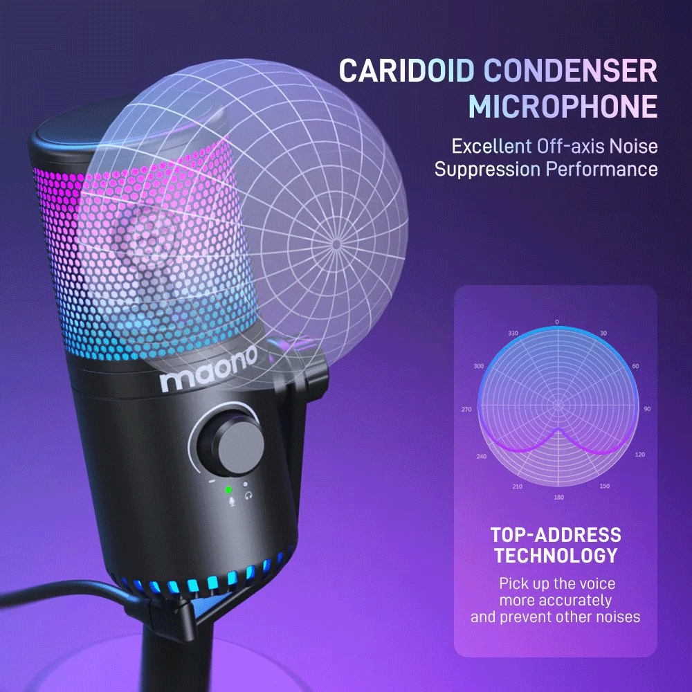 Maono DM30 RGB USB Condenser Microphone