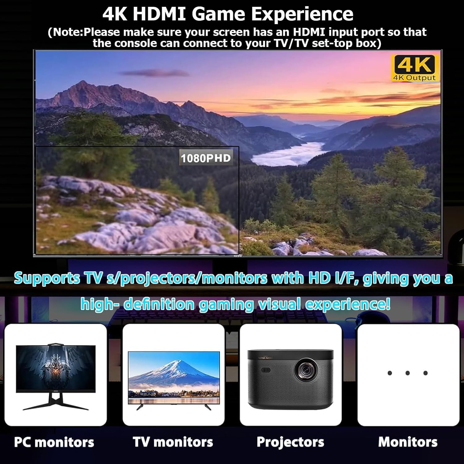 M8 Game Console 4K HD Built-in 20,000 Retro Games with 2 Controller