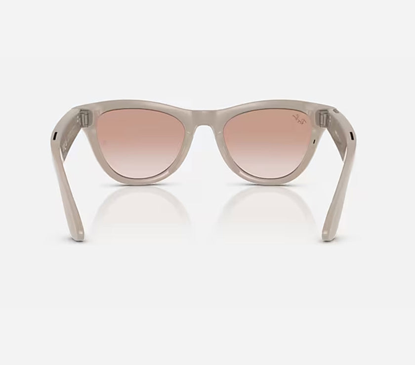 Ray-Ban Meta Skyler Smart Glasses w/ Meta Ai Pink Lense / Shiny Chalk