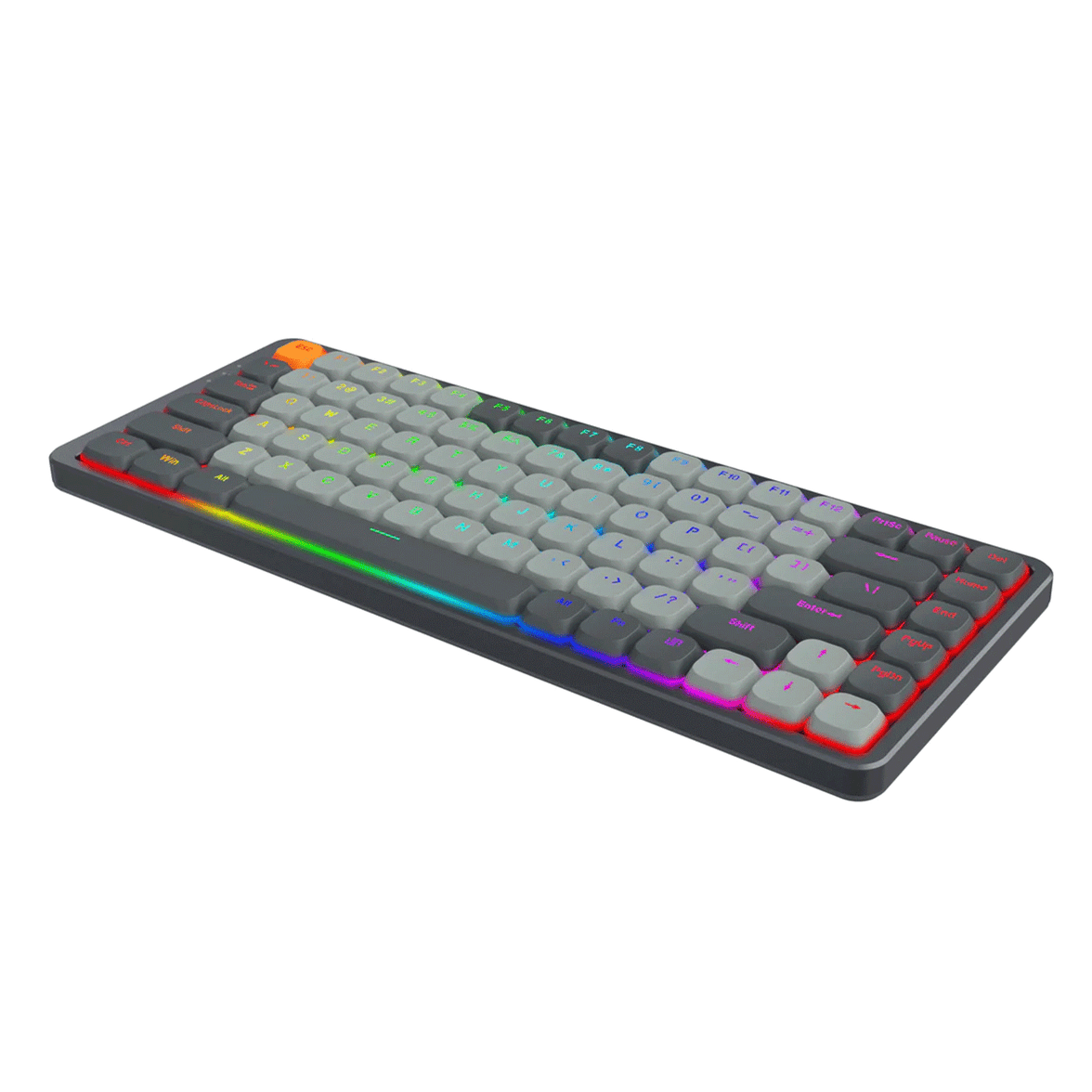 Redragon Azure Tri Mode RGB 84 Keys Mechanical Gaming Keyboard Grey Red Switch (K652GG-RGB-PRO)