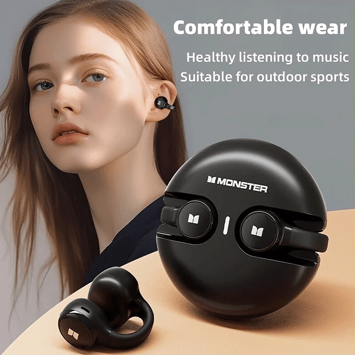 Monster XKT21 Bone Conduction Earphones Wireless Ear Clip Freeclip