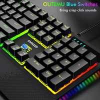E-Yooso K-662 Rainbow Light 104 Keys Wired Mechanical Keyboard [Black]