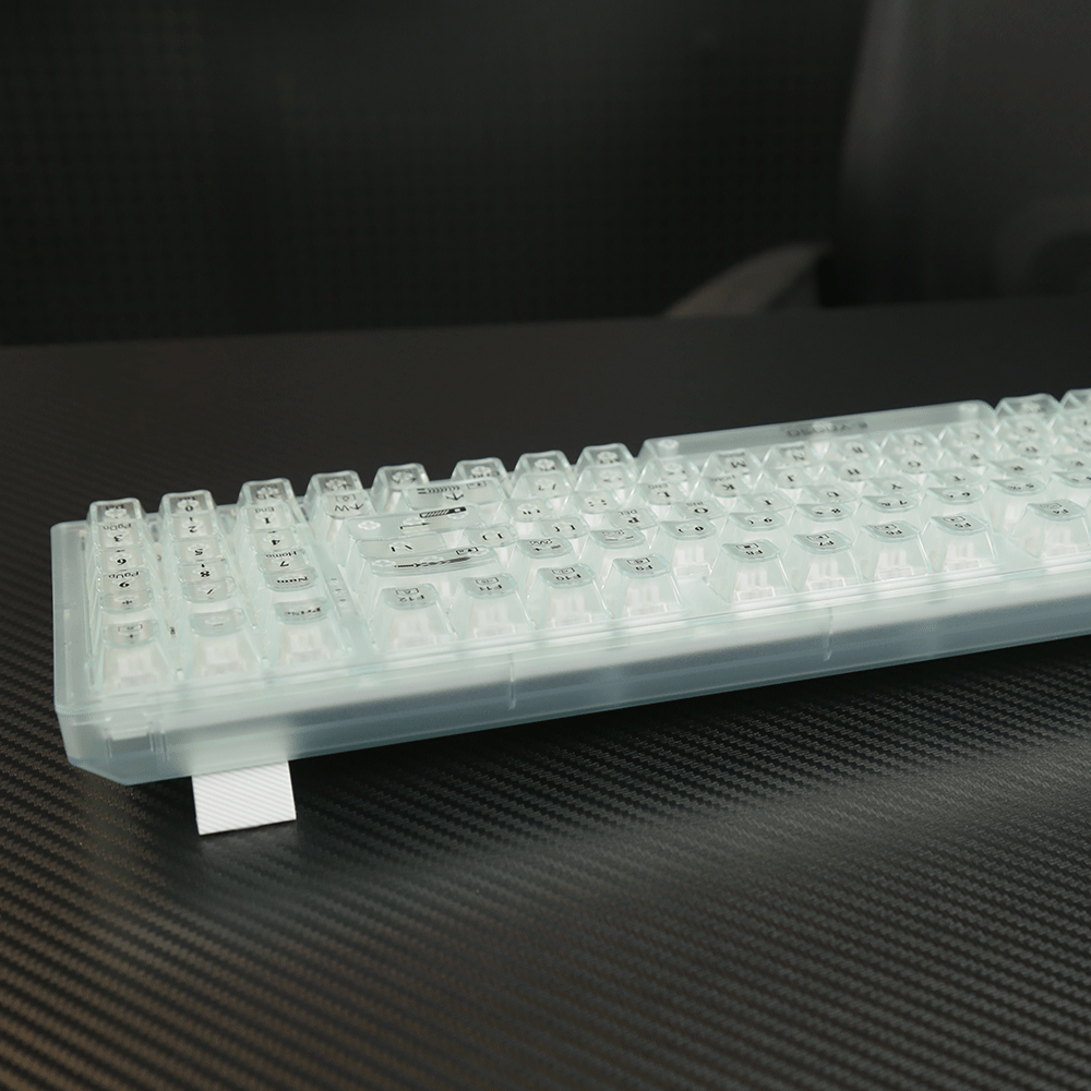 E-Yooso Z-94 Single Light 94 Keys Hot Swappable Mechanical Keyboard Transparent Light Green Linear [White Switch]