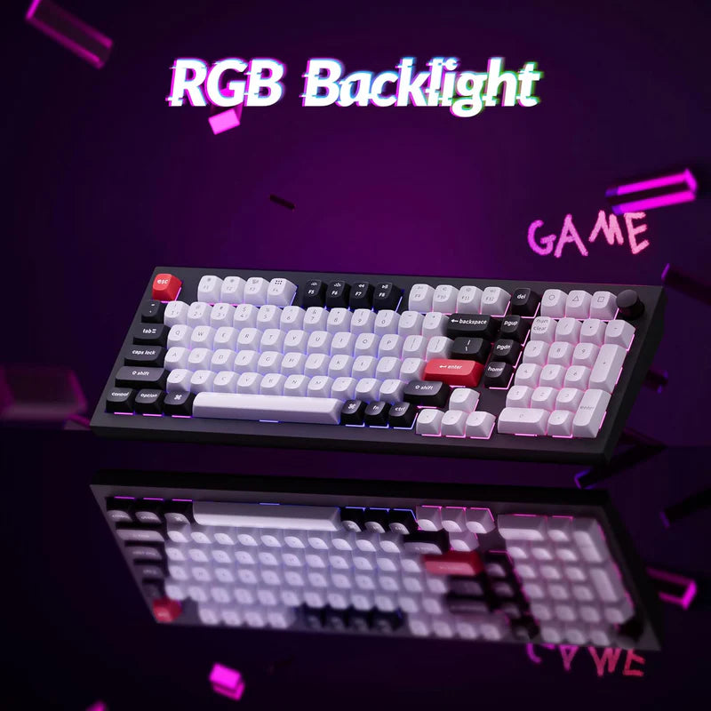 Keychron Q5 HE QMK 96% Fully Assembled Knob RGB Backlight Hot-Swappable Wireless Magnetic Switch Keyboard (Gateron Double-Rail Magnetic Nebula Switch)