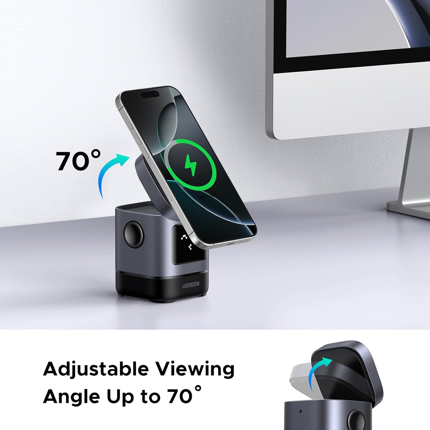 UGREEN 2-in-1 Robot Wireless Charger for IPhone + AirPods [W709/45775]