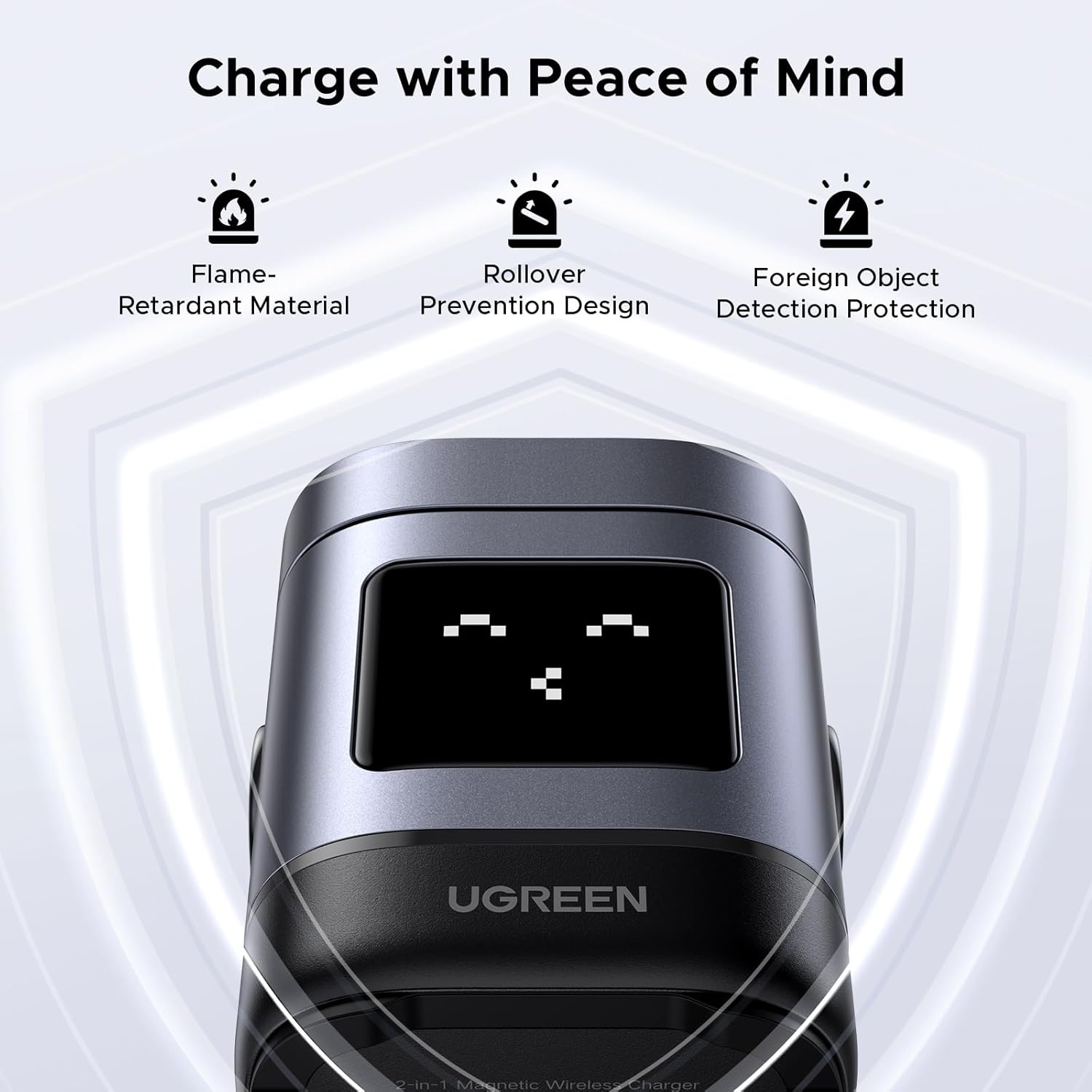UGREEN 2-in-1 Robot Wireless Charger for IPhone + AirPods [W709/45775]