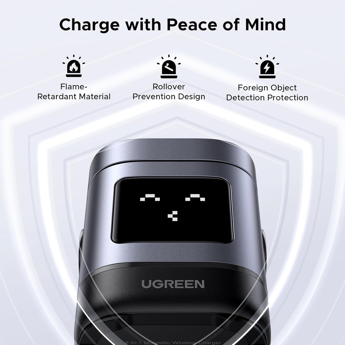 UGREEN 2-in-1 Robot Wireless Charger for IPhone + AirPods [W709/45775]