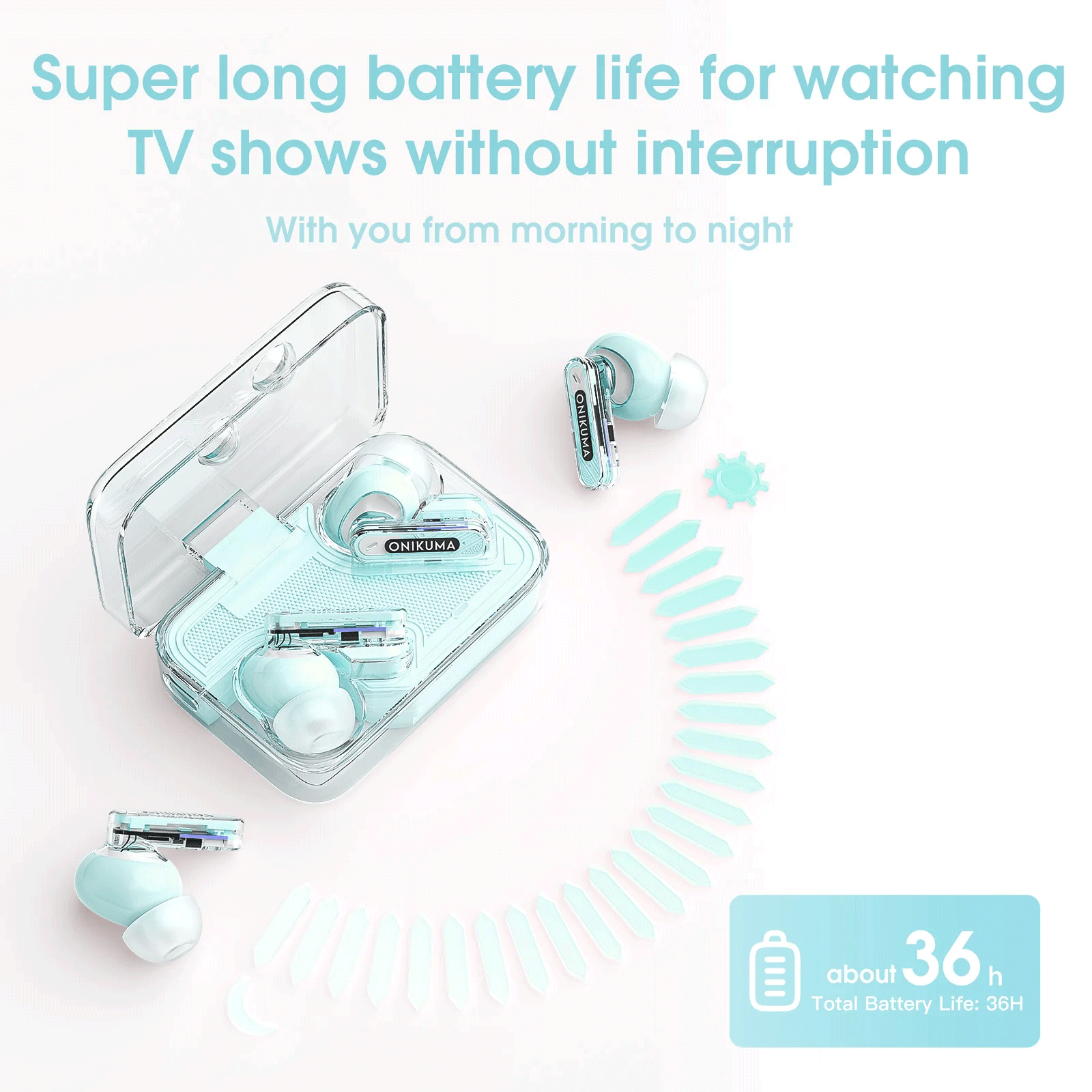 Onikuma T5 Trend Wireless Earphones With Hi-Fi Sound Quality & Noise Reduction