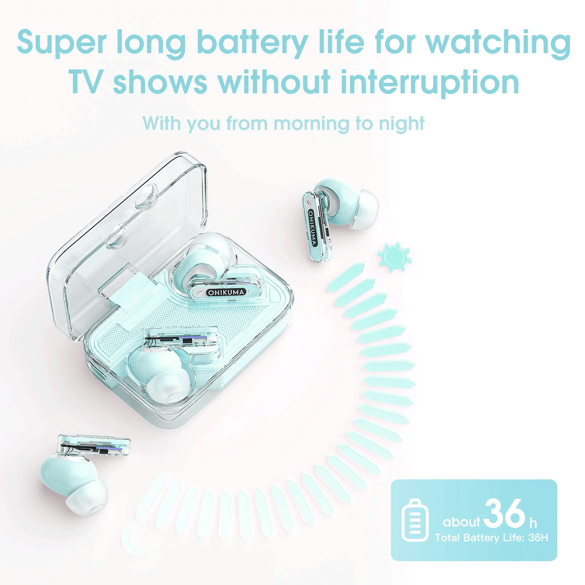 Onikuma T5 Trend Wireless Earphones With Hi-Fi Sound Quality & Noise Reduction