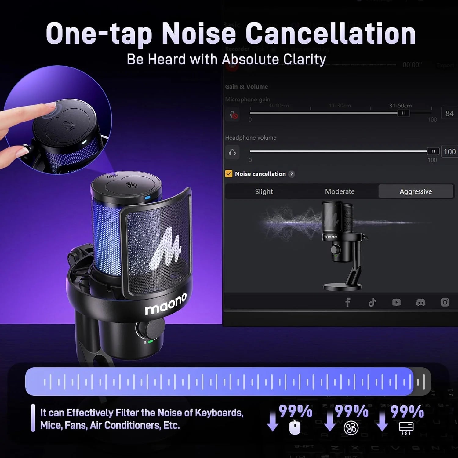 Maono DM40 Pro Wireless Condenser Microphone