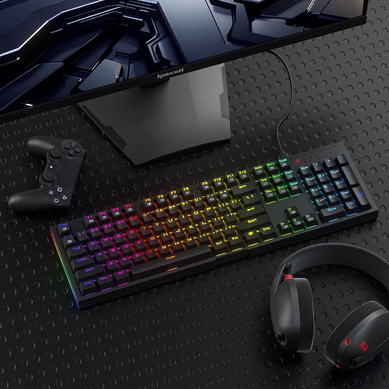 Redragon Argo Full-size Hot-swappable Rgb Wired Mechanical Keyboard (d 