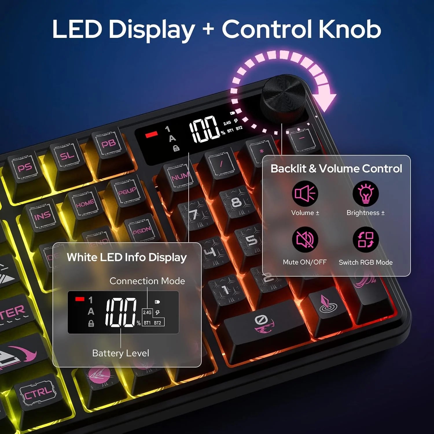 Redragon RM104 Pro Volcano Black+Pink (K526BP-PRO)