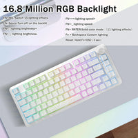 E-Yooso Z-82 Tri-Mode RGB 81Keys Mechanical Keyboard White (Silverwood Switch)