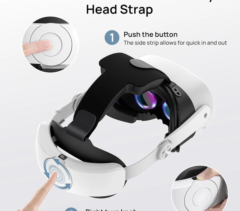 Transnovo VR Head Strap with 10000 mAh Battery for Meta Quest 3S White