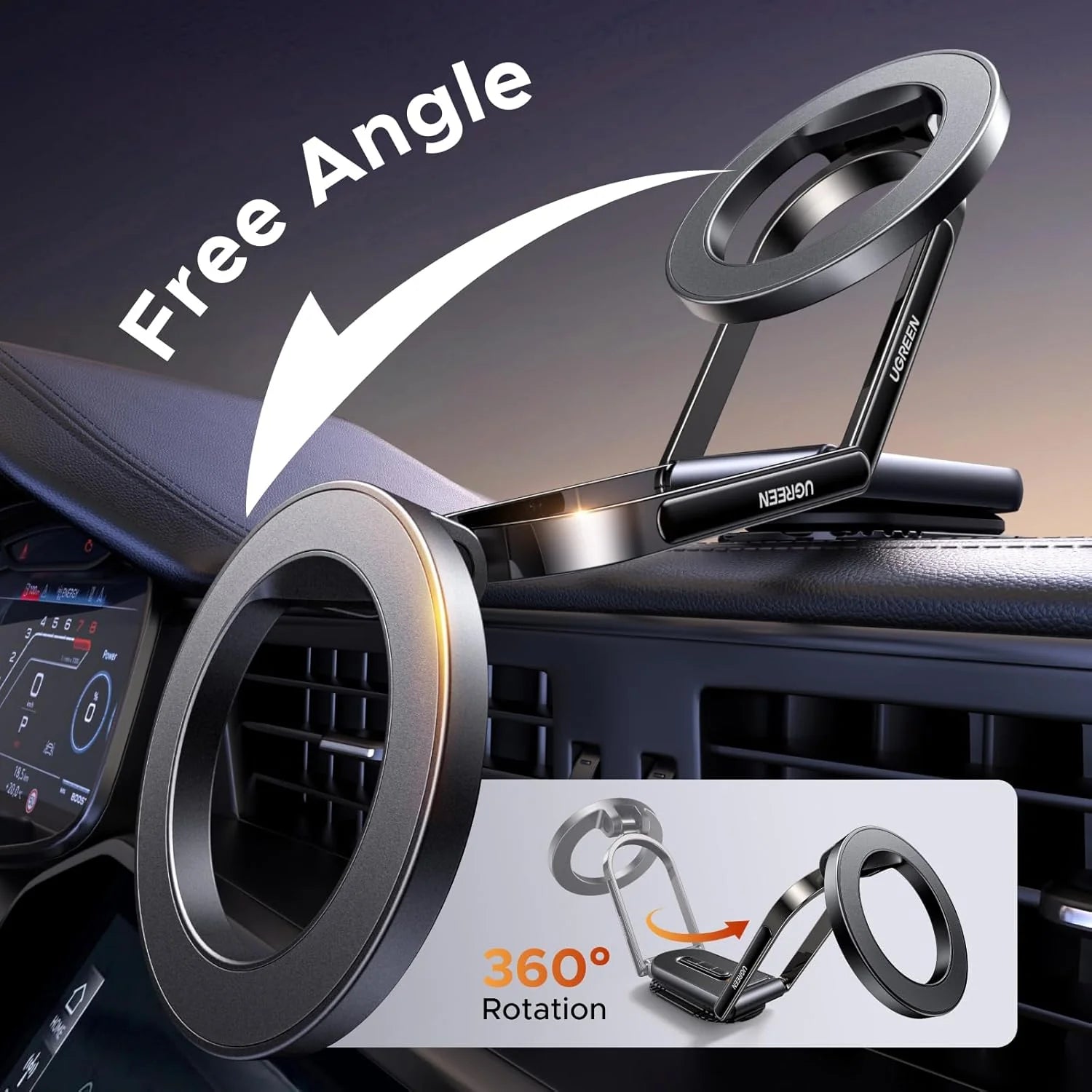 Ugreen Dashboard Magnetic Car Phone Mount  Black (LP924/65186)