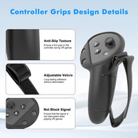 Transnovo VR Controller Grips for Meta Quest 3/3S RP3-B (Black/Grey)