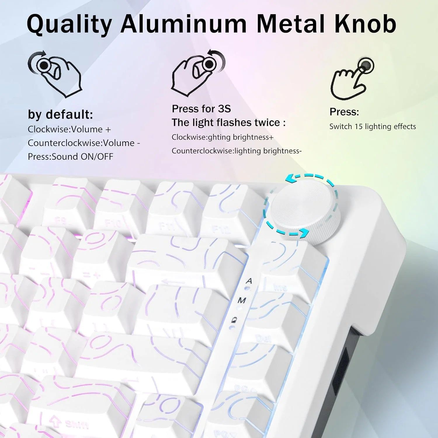 E-Yooso Z-82 Tri-Mode RGB 81Keys Mechanical Keyboard White (Silverwood Switch)