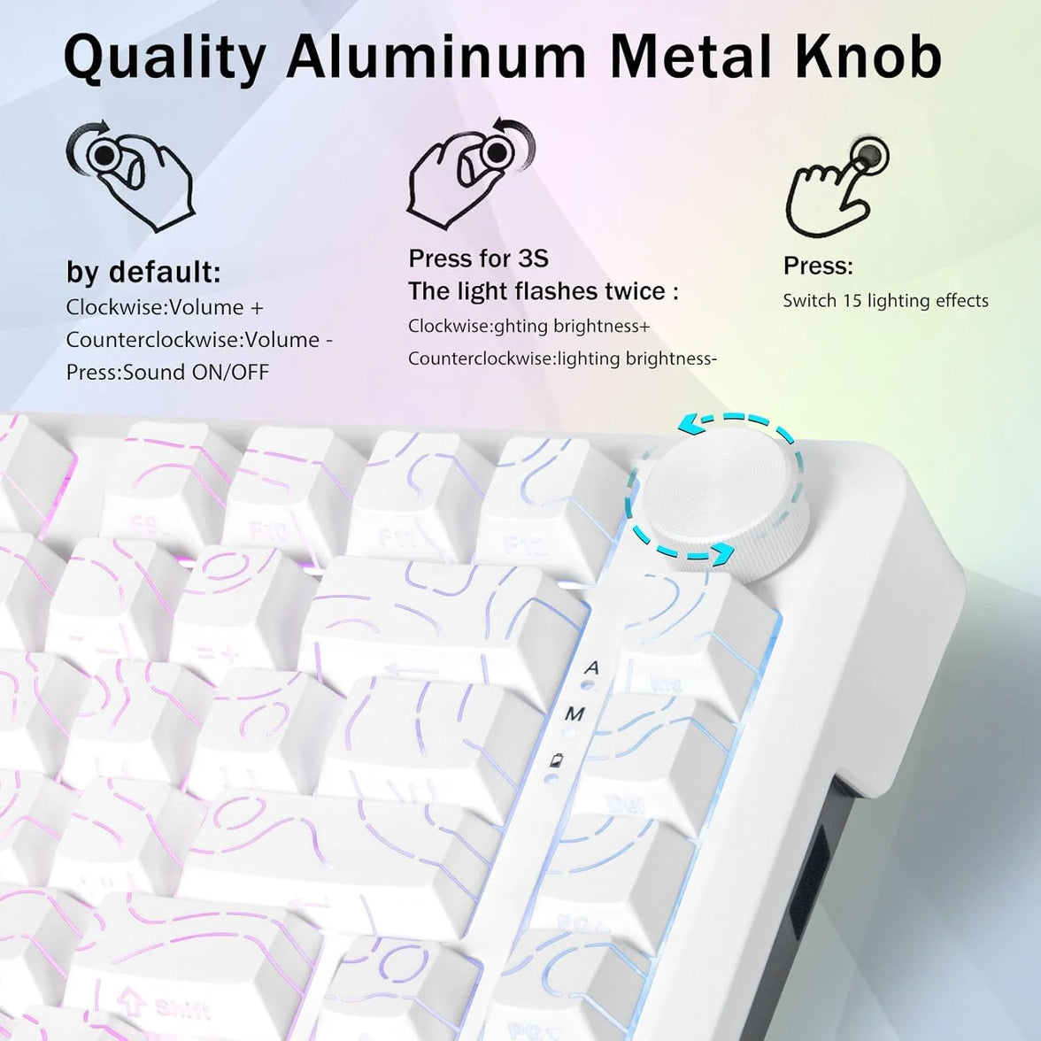 E-Yooso Z-82 Tri-Mode RGB 81Keys Mechanical Keyboard White (Silverwood Switch)