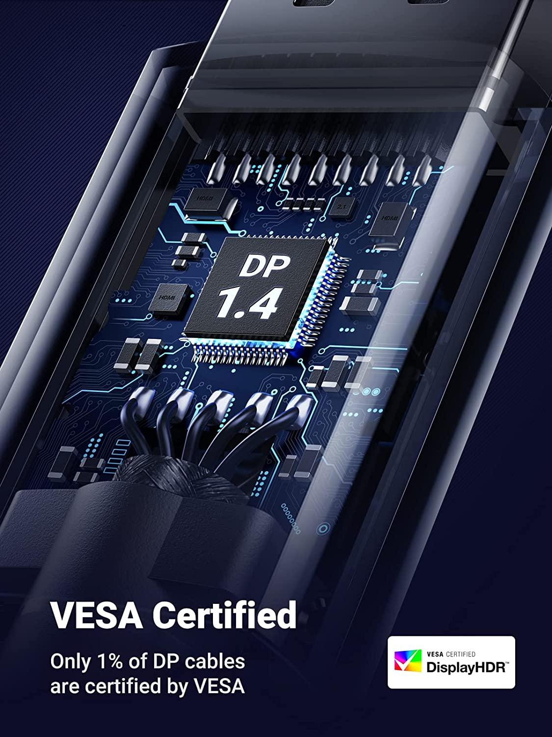 UGREEN DP 1.4 Male To Male Plastic Case Braided Cable