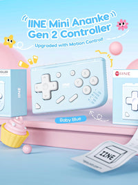 IINE Mini Retro Wireless Keychain Controller for Mobile & PC Gaming (Baby Blue) L1282