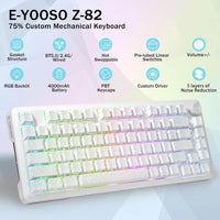 E-Yooso Z-82 Tri-Mode RGB 81Keys Mechanical Keyboard White (Silverwood Switch)
