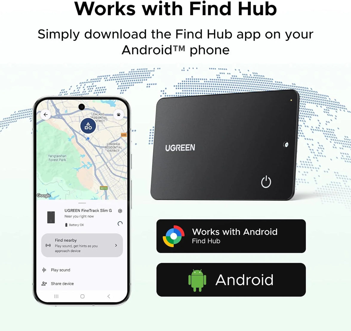 Ugreen Finder Slim Pro for Apple & Google Black (CM915/75644)
