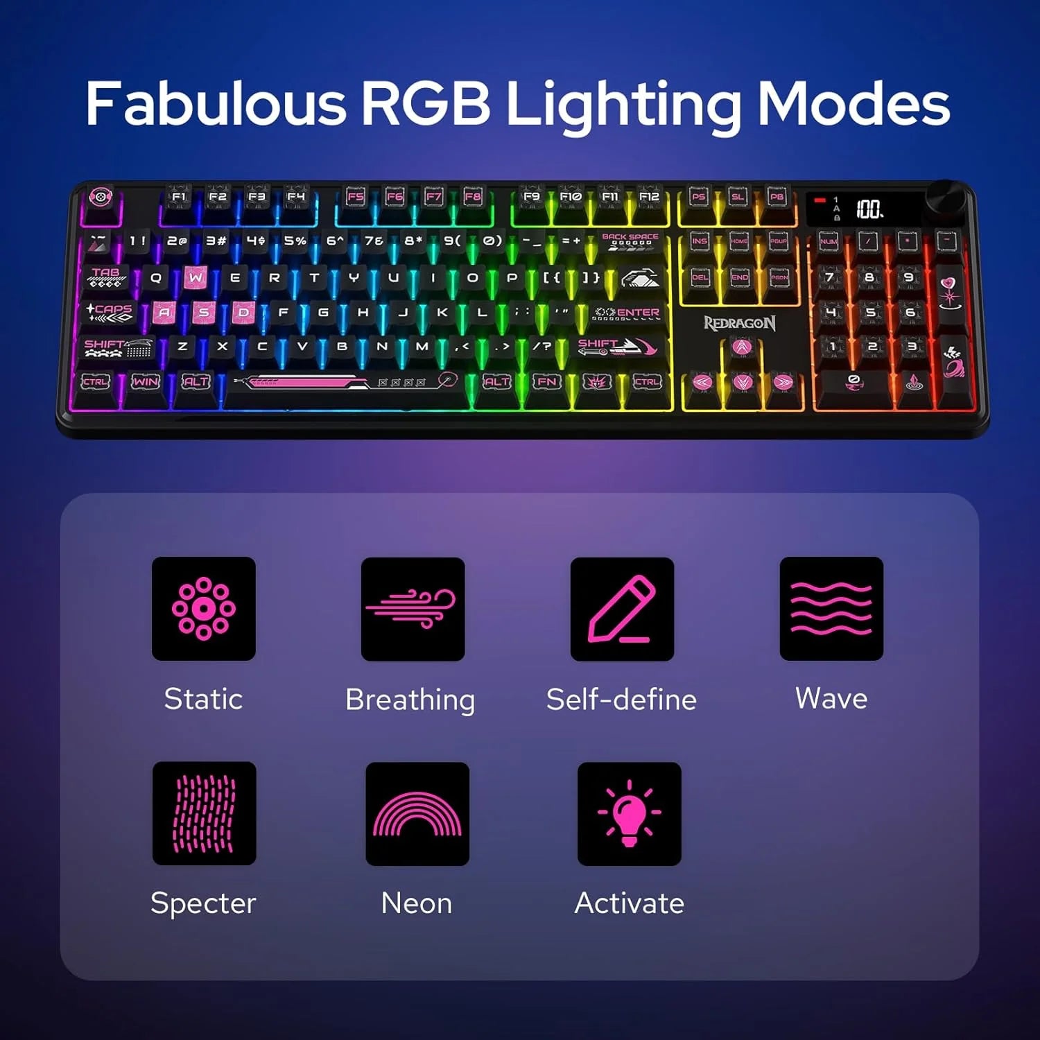 Redragon RM104 Pro Volcano Black+Pink (K526BP-PRO)