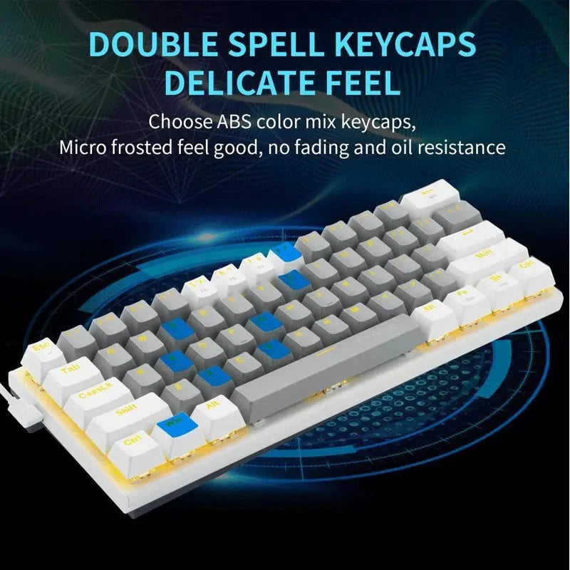 E-Yooso Z-11 RGB 61Keys Hot Swappable Mechanical Keyboard Grey/White (Red Switch)