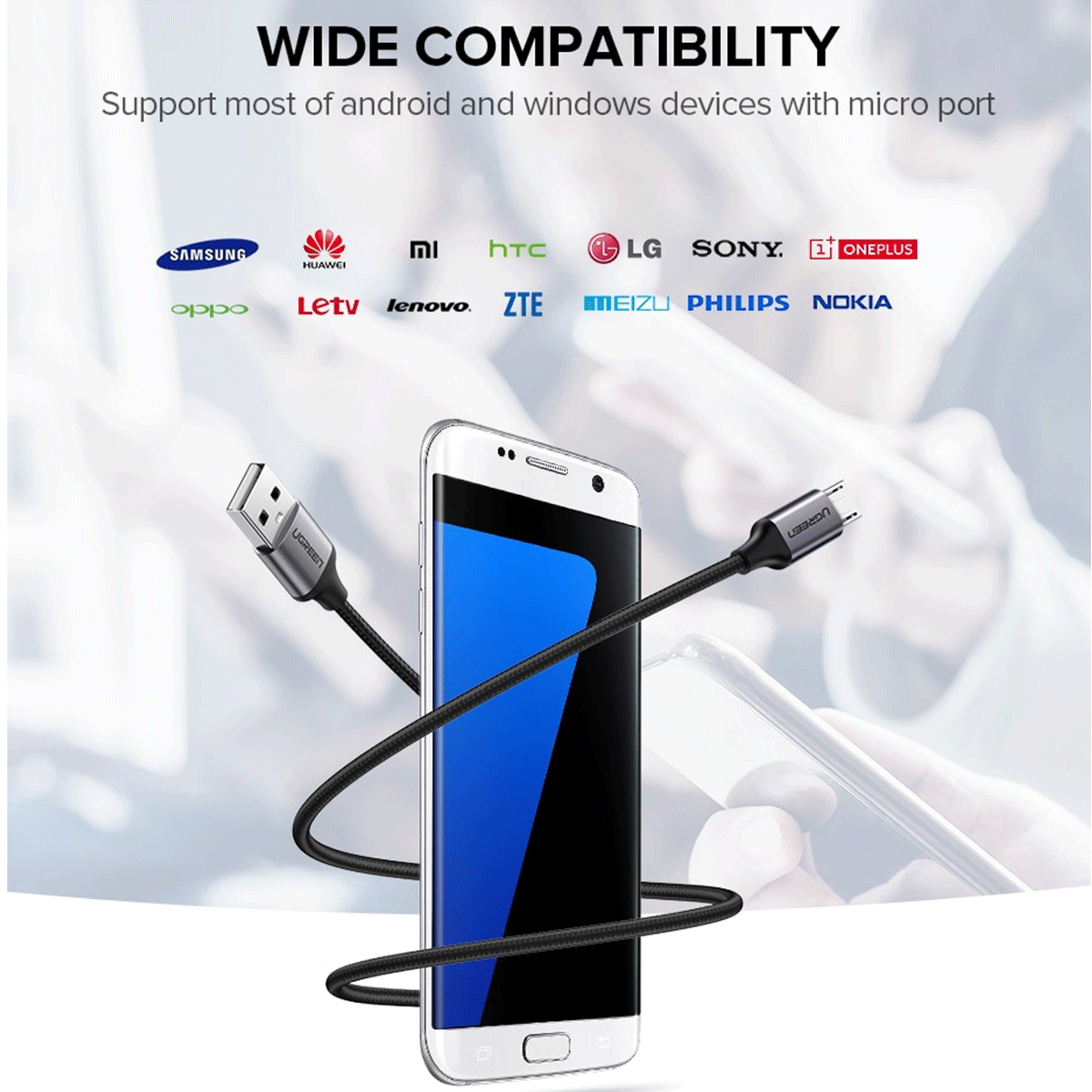 UGREEN Micro USB 2.0 Cable - 1m (Black) [US290/60146]