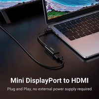 UGREEN Mini DP To HDMI Female Converter 1080P - 25CM (Black) [MD112/10461]