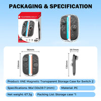 IINE Magnetic Transparent Storage Case for Nintendo Switch 2 L1164