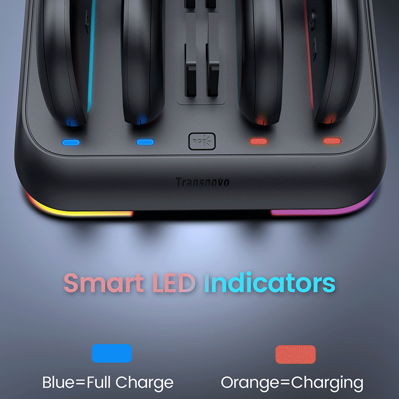 Transnovo Adjustable Stand 4 in 1 Charging Dock with RGB Light for Nintendo Switch 2 Joy-Con NS2-CG03