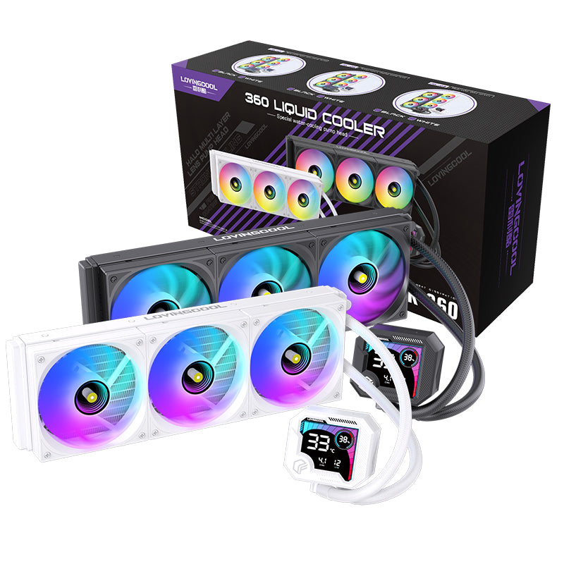 Lovingcool 360mm ARGB Liquid Cooler with Temp Screen