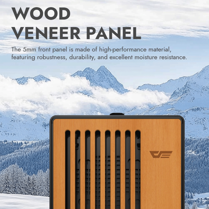 DarkFlash WD200 Wood Edition Veneer Panel M-ATX PC Case (Black)