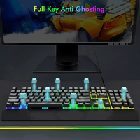 E-Yooso K-662 Rainbow Light 104 Keys Wired Mechanical Keyboard [Black]