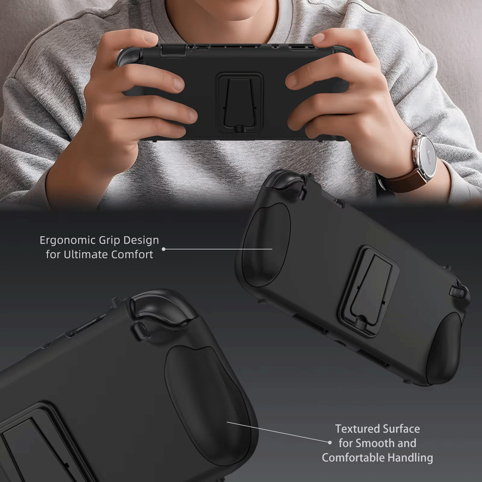 JYS-NS2272-V3 TPU Case with ABS front cover for Switch 2 Black