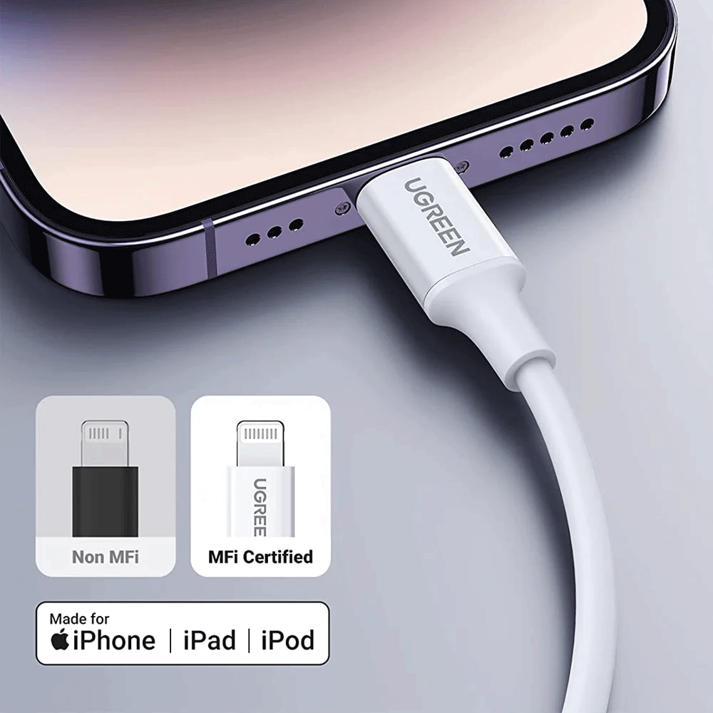 UGREEN Lightning to Type-C 2.0 Male Cable - 1.5M (Silver) [US304/70524]