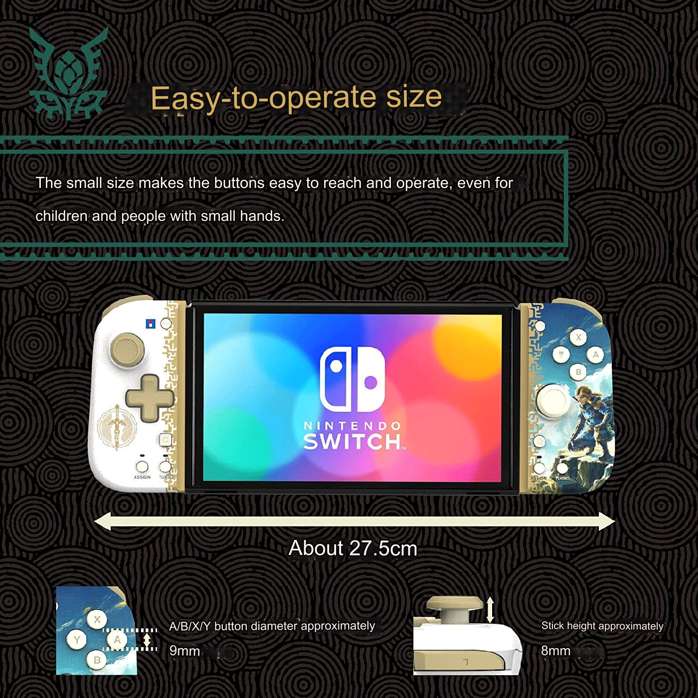 Hori Split Pad Controller The Legend Of Zelda Tears Of The Kingdom for Switch V2/OLED NSW-433A