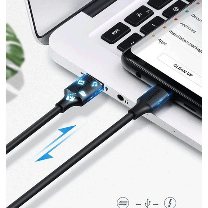 UGREEN Usb-A 2.0 To Usb-C Cable Nickel Plating 1m Charging And Data Cable White