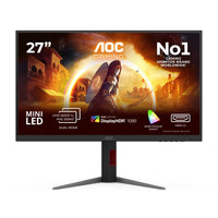 AOC U27G4XM 27" UHD (3840x2160) Dual Mode (4K @ 160Hz or FHD @ 320Hz) 1ms Fast IPS MiniLED Dual Gaming Monitor with Tilt, Height, Pivot & Swivel Adjustment (Black/Red)