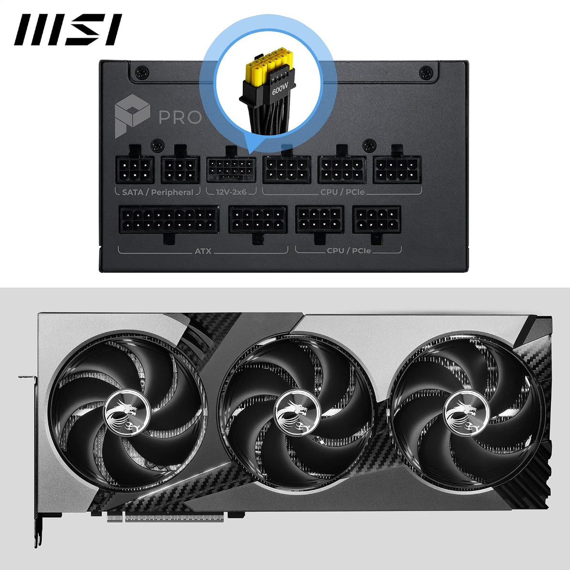 MSI PRO A1000PL PCIE5 1000W 80+ Platinum PSU