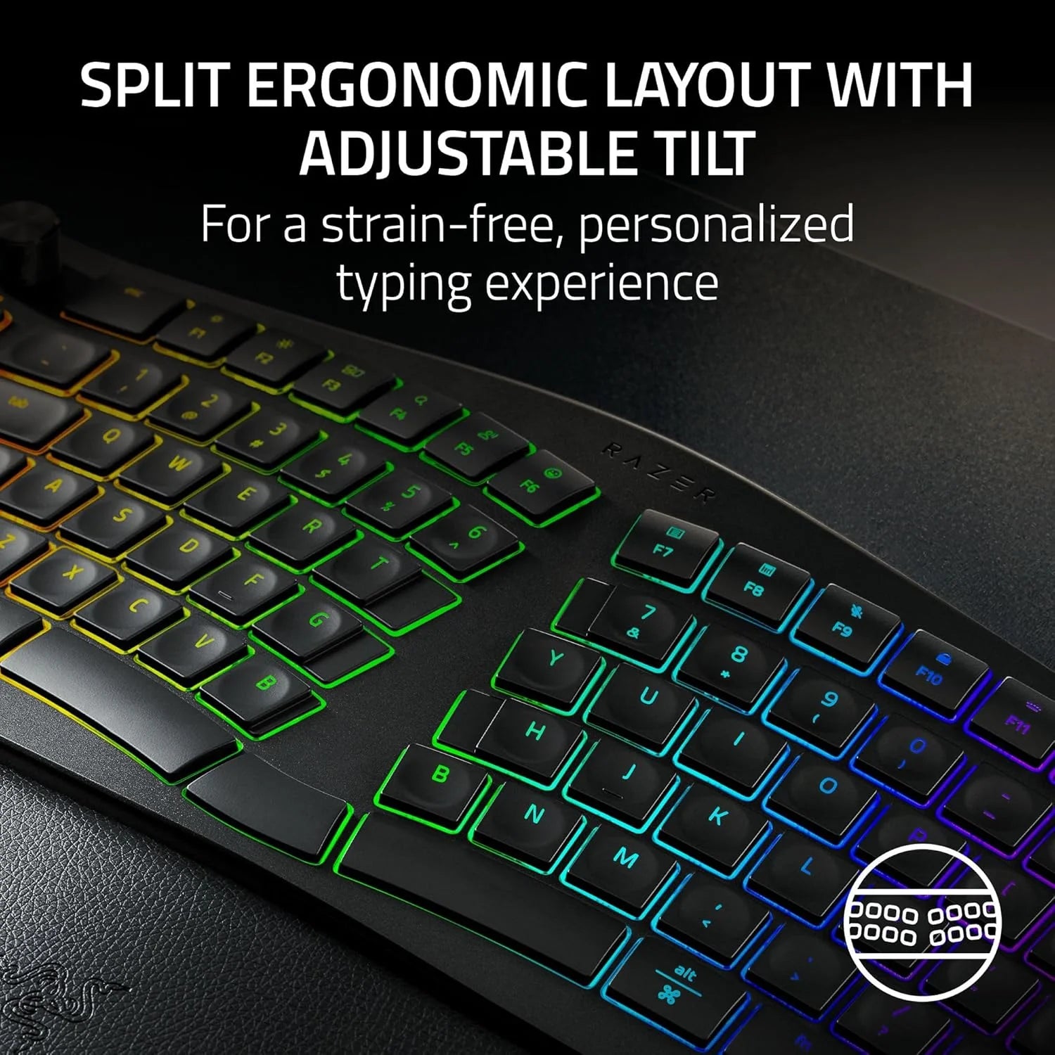 Razer Pro Type Ergo Wireless Split Ergonomic RGB Keyboard