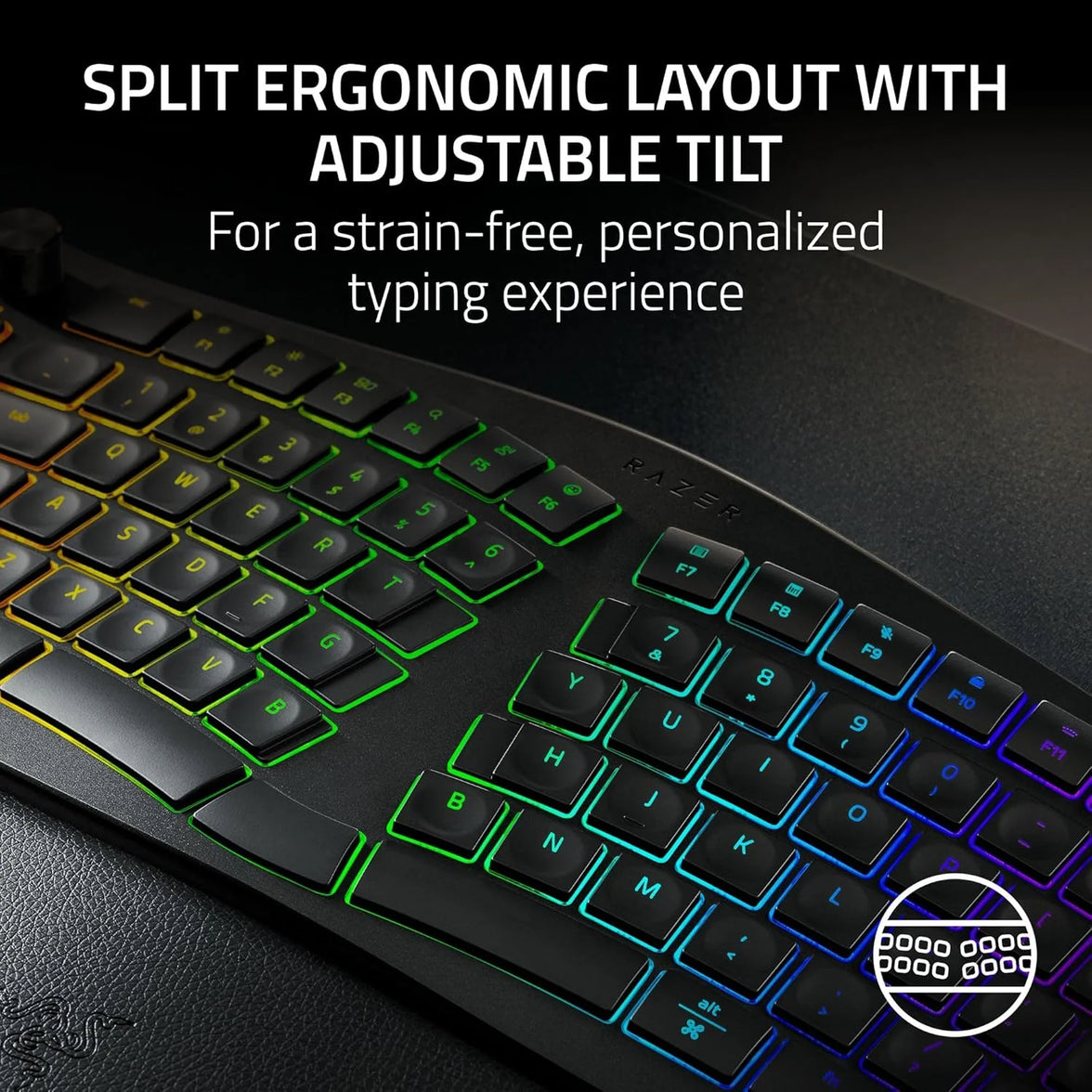 Razer Pro Type Ergo Wireless Split Ergonomic RGB Keyboard