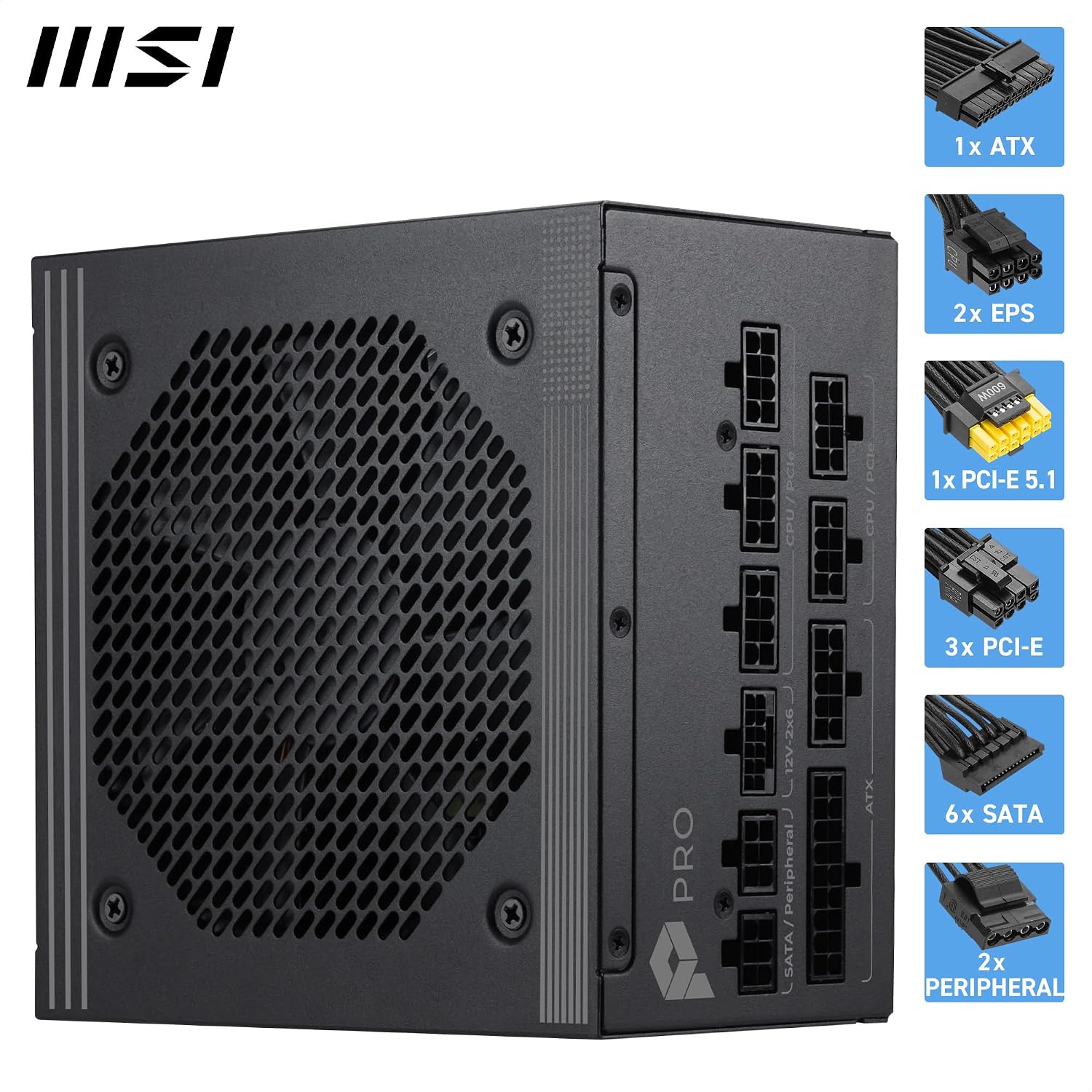 MSI PRO A1000PL PCIE5 1000W 80+ Platinum PSU