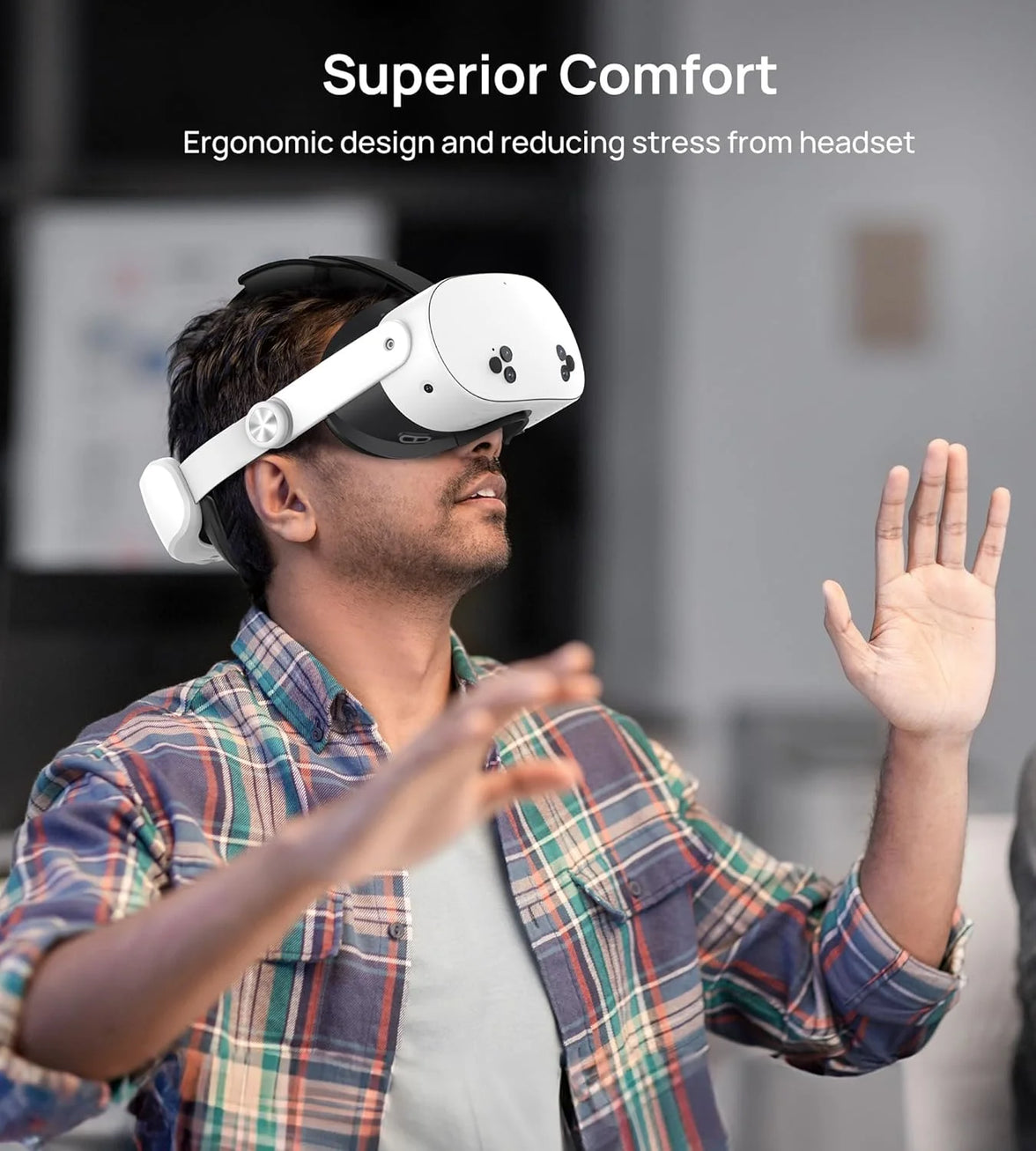 Transnovo VR Head Strap with 10000 mAh Battery for Meta Quest 3S White