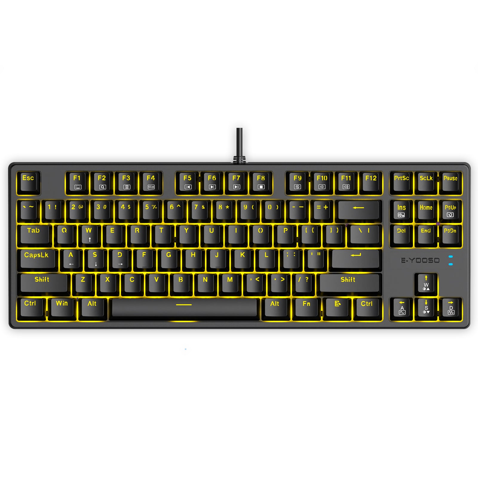 E-Yooso Z-87 87 Keys Single Light Mechanical Gaming Keyboard Black [Red Switch]