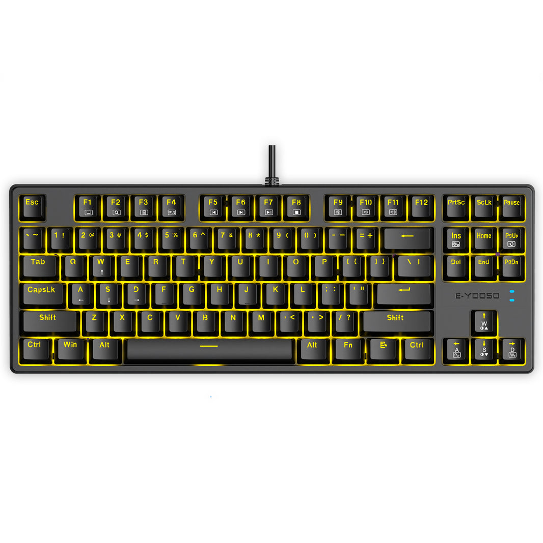 E-Yooso Z-87 87 Keys Single Light Mechanical Gaming Keyboard Black [Red Switch]