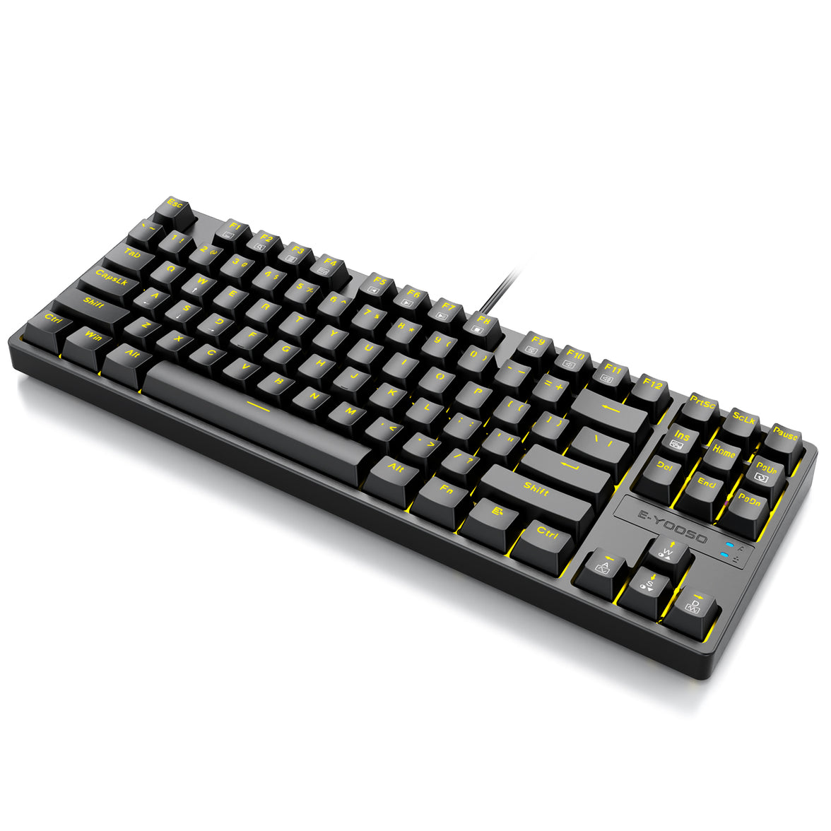 E-Yooso Z-87 87 Keys Single Light Mechanical Gaming Keyboard Black [Red Switch]
